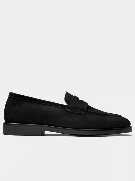 BRAND NEW Suit Supply Black Suede Penny Loafer in Size 43 main image 12